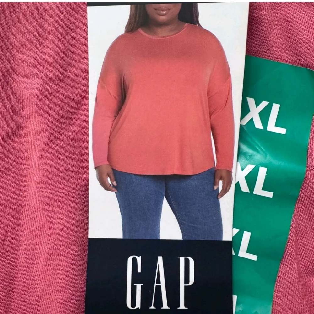 NWT Gap Womens Long Sleeve Knit Top‎ Pink XL